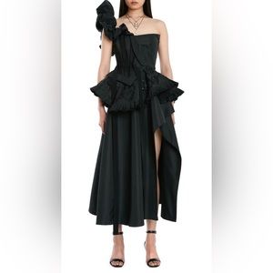 Alexander McQueen Embroidered Deconstructed Bustier Dress